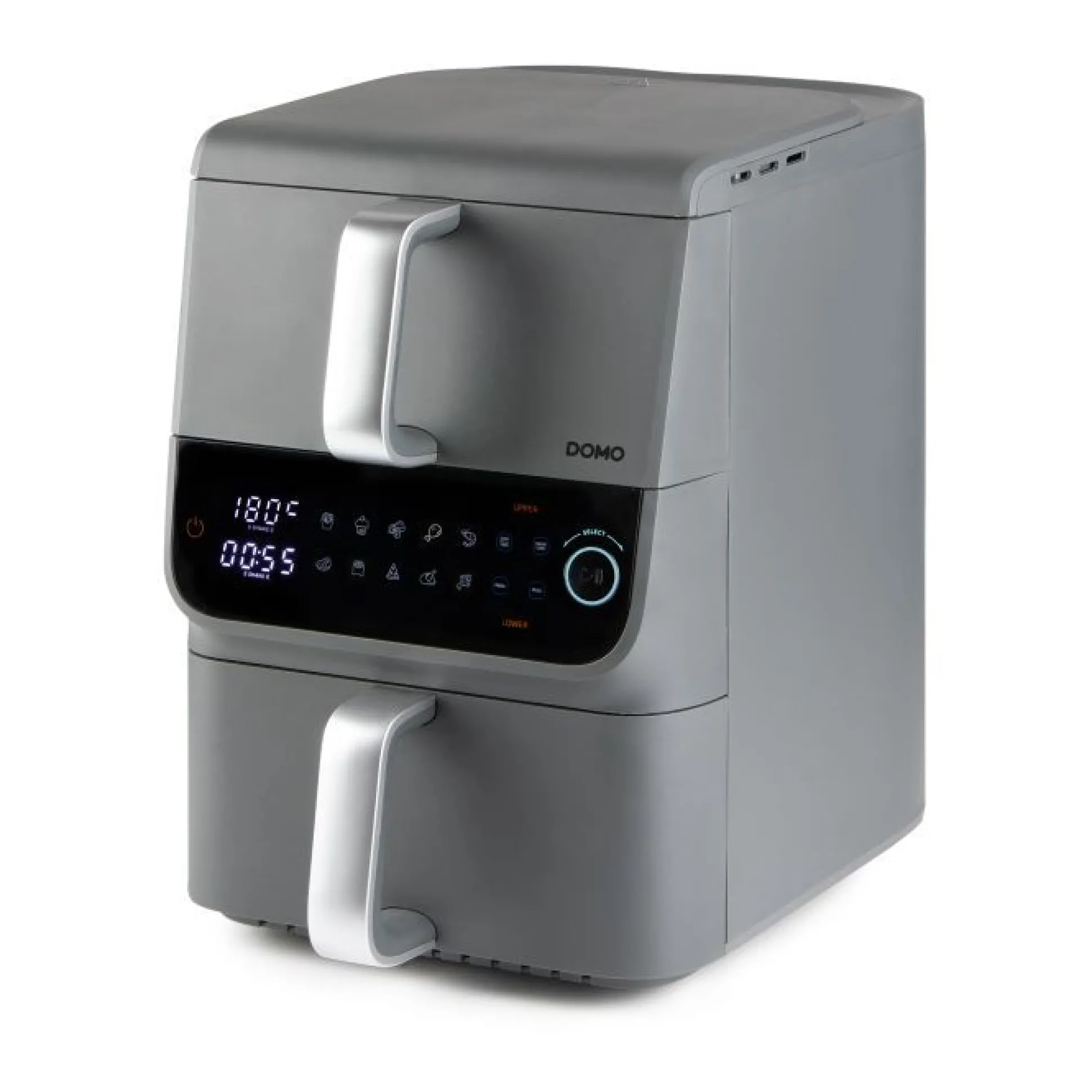 Airfryer double fry zone verticaal 3,5+6,5l