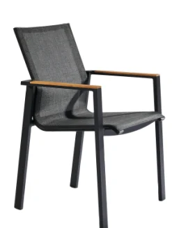 Armstoel Norris zwart/teak