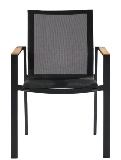 Armstoel Norris zwart/teak