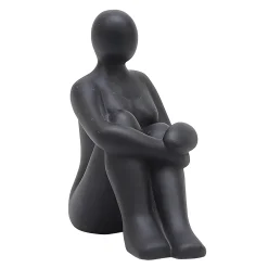 Beeld zittende vrouw fiberterrazzo 26,5cm