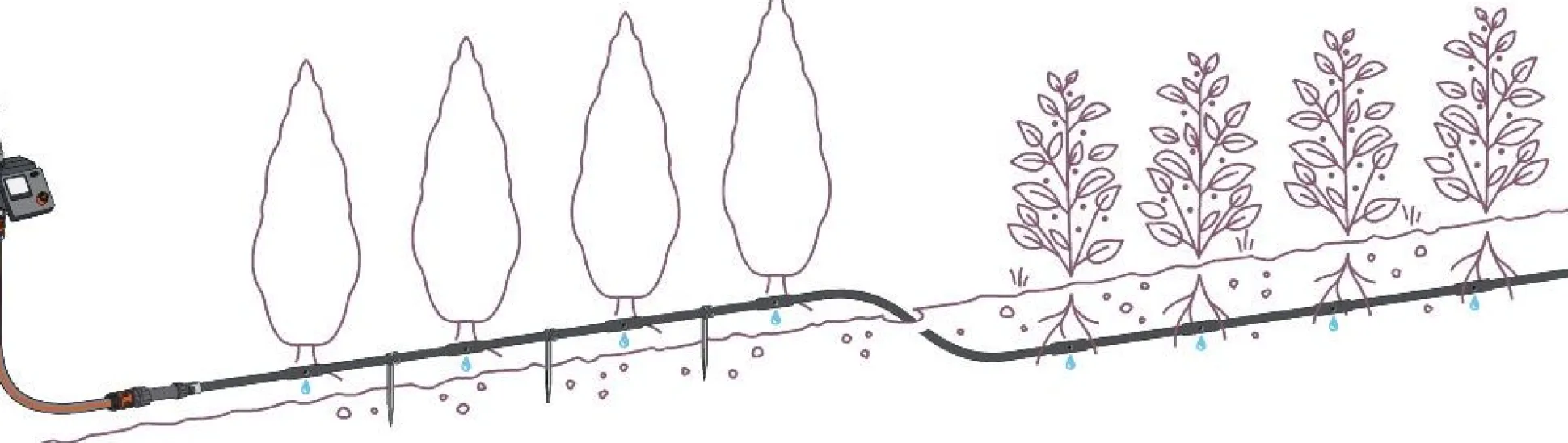 Bewatering heggen of struiken set 25m