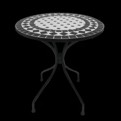 Bistrotafel Rodin d60cm mozaiek zwart/wit