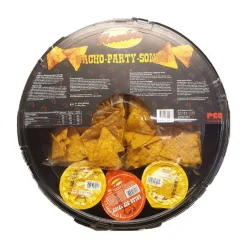 Blad hombre nacho-party-sonne met 3 sauzen