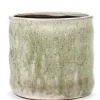 Craquelé Pot flame light green d17,5 h16,5 cm