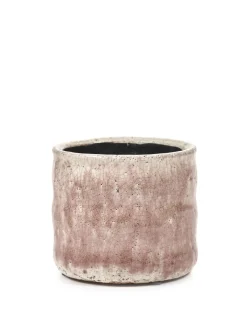 Craquelé Pot flame rose d12,5 h11