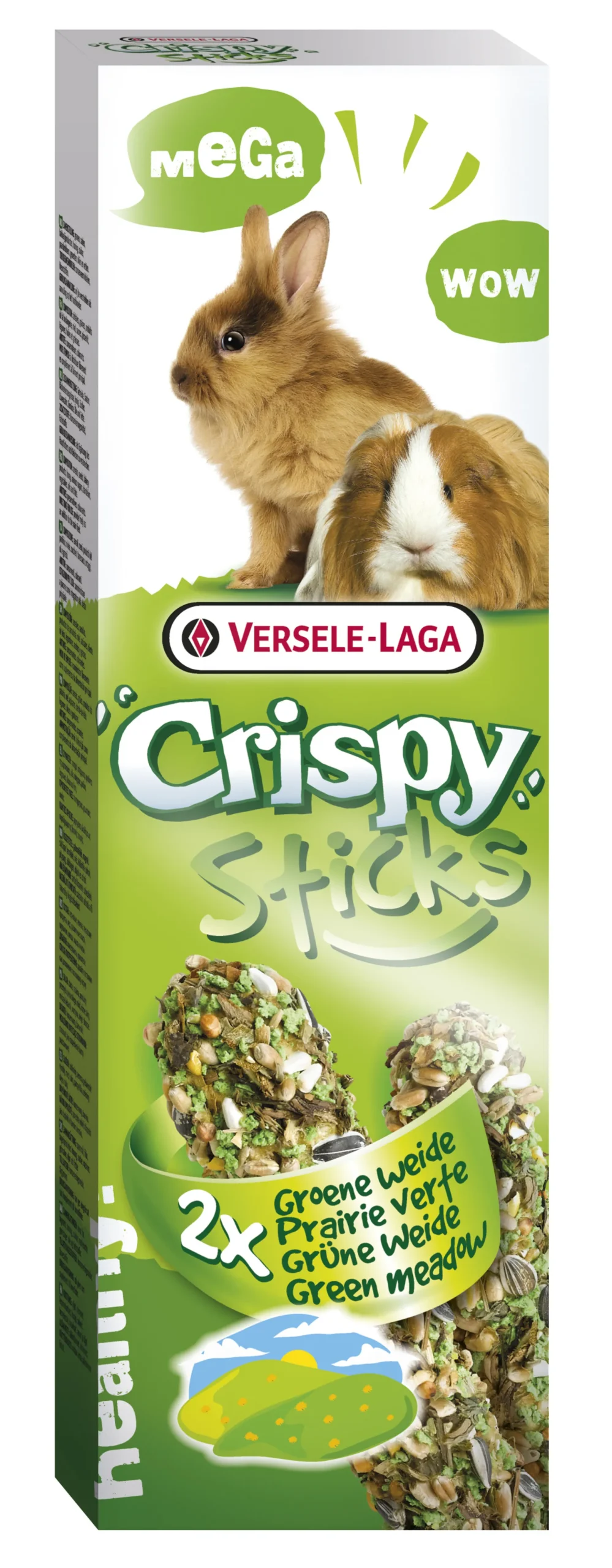 Crispy mega sticks konijnen-cavia's "groene weide" - 2 stuks 140g