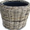 Drypot rotan grijs rond