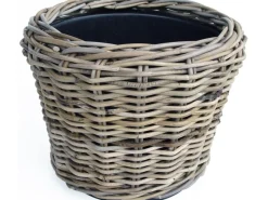 Drypot rotan grijs rond