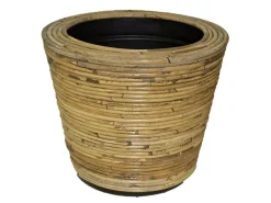 Drypot round stripe grey d27h20cm