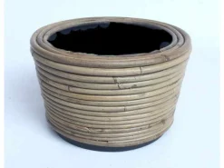 Drypot round stripe grey d19h12cm