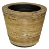 Drypot round stripe grey d43h33cm