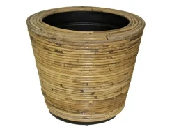 Drypot round stripe grey d43h33cm