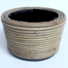 Drypot round stripe grey d24h14cm