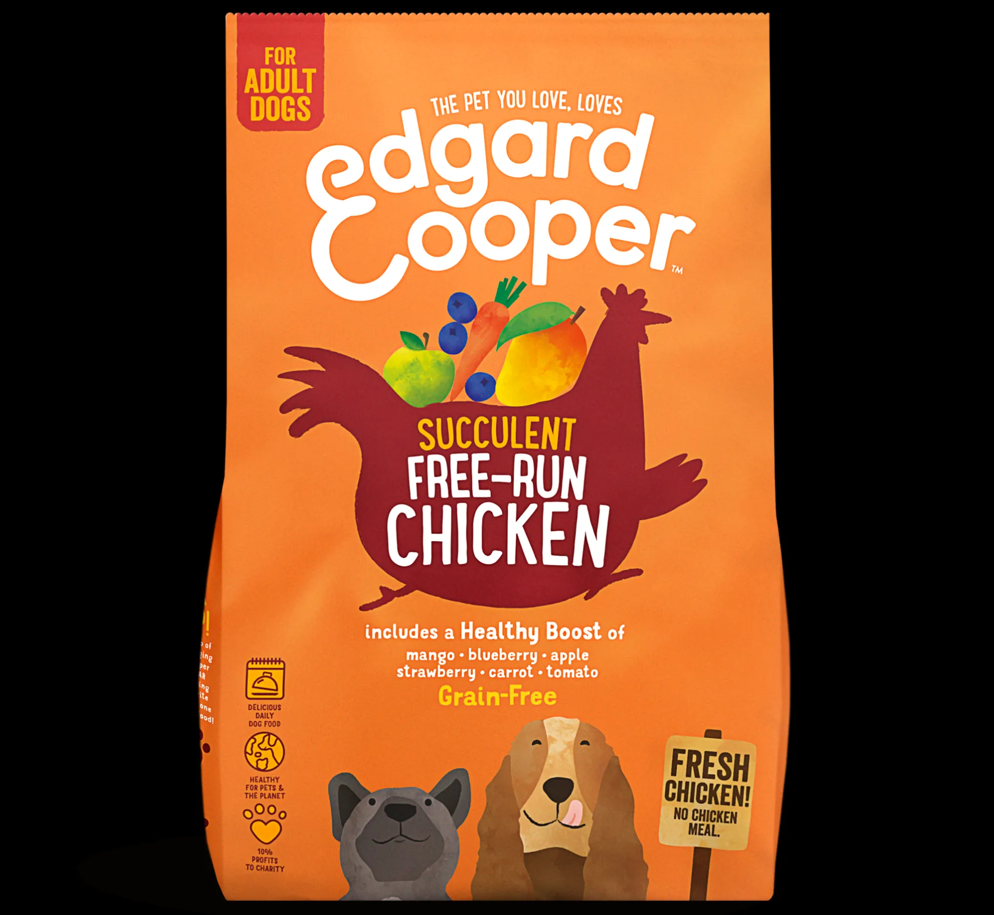 Edgard & cooper, hondenbrokken voor adult met kip, 12kg