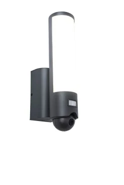 Elara led wandlamp met camera en sensor donkergrijs