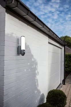 Elara led wandlamp met camera en sensor donkergrijs