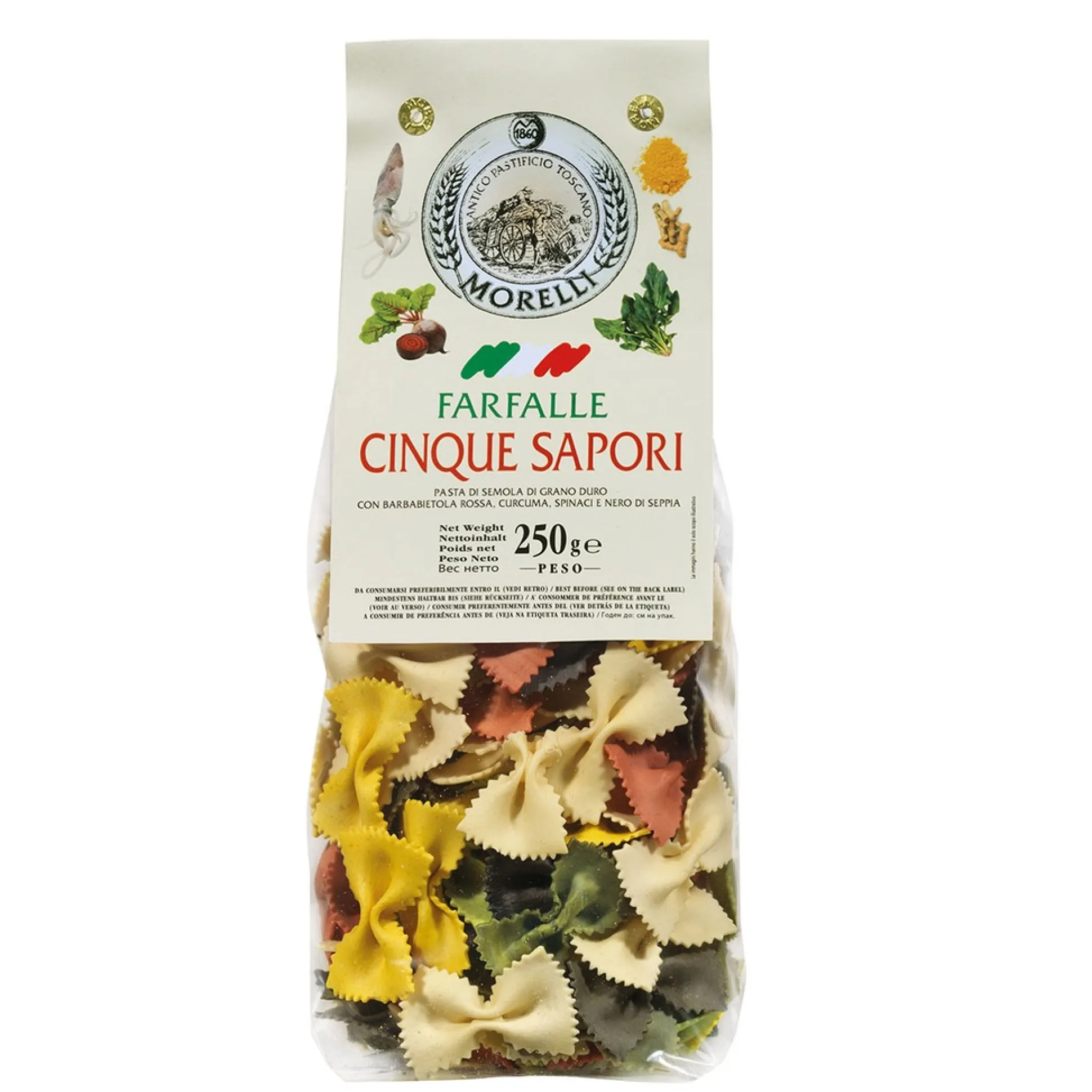 Farfalle 5 colors 250g