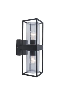 Flair wandlamp up&down licht mat zwart e27 40w