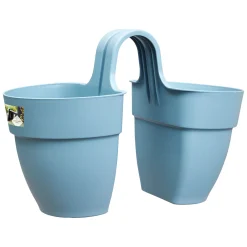 FLOWER TWIN 21CM VINTAGE BLAUW