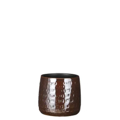 Floyd pot rond bruin - h13xd15cm
