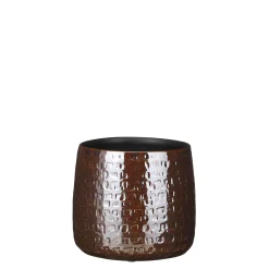 Floyd pot rond bruin - h17xd19cm