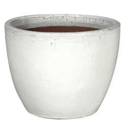 Glazed egg pot white d31h25