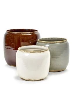 Glazed shades Pot costa m white d21h21
