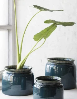 Glazed shades Sierpot 23x23x19 reactive blue