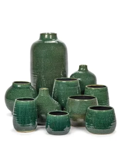 Glazed shades Vaas l l30xb30x60 d.groen