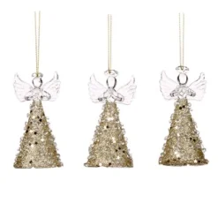 Glazen glitterengel met juweel