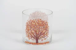 Glazen windlicht autumn tree