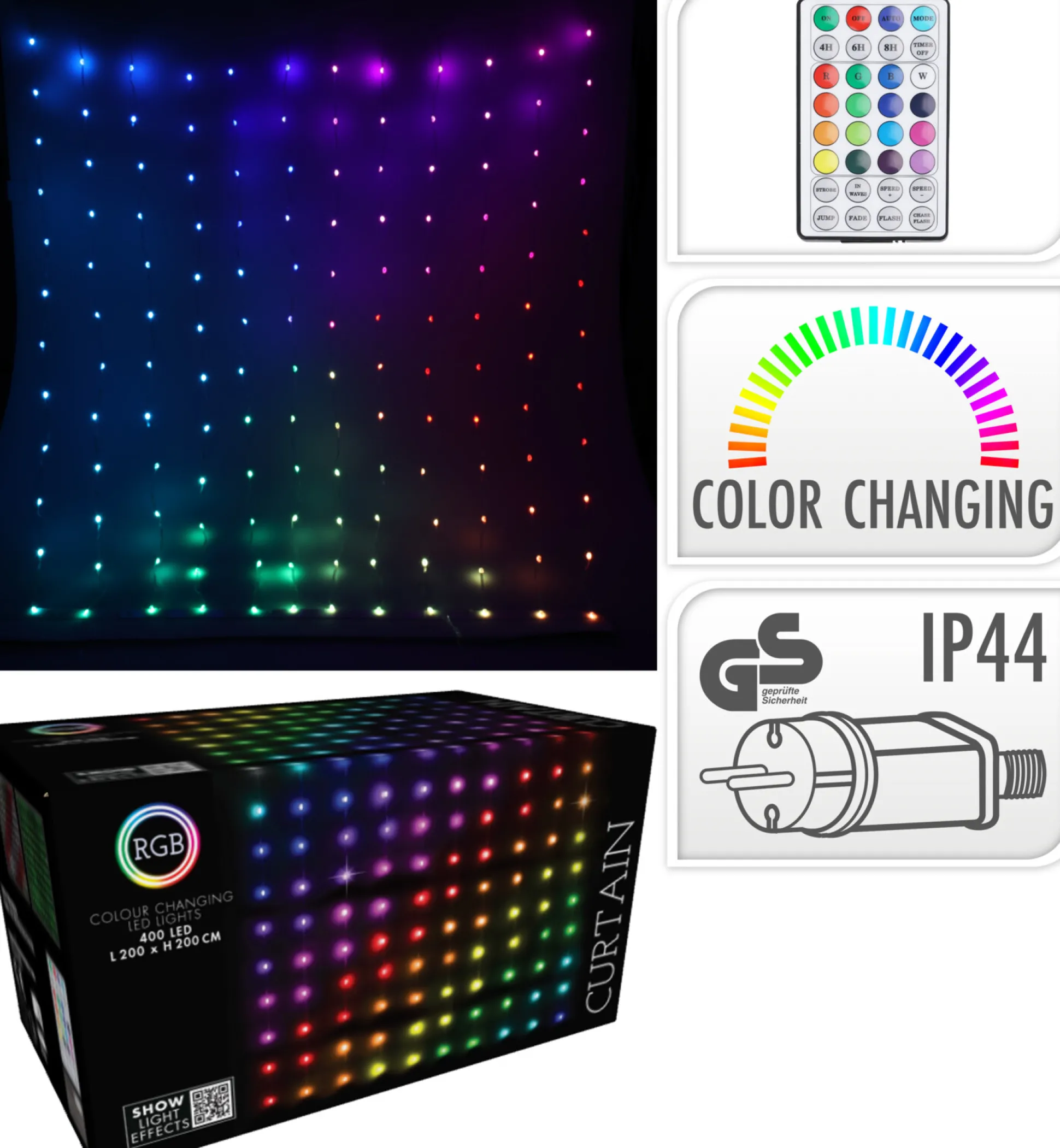 Gordijn verlichting 400led