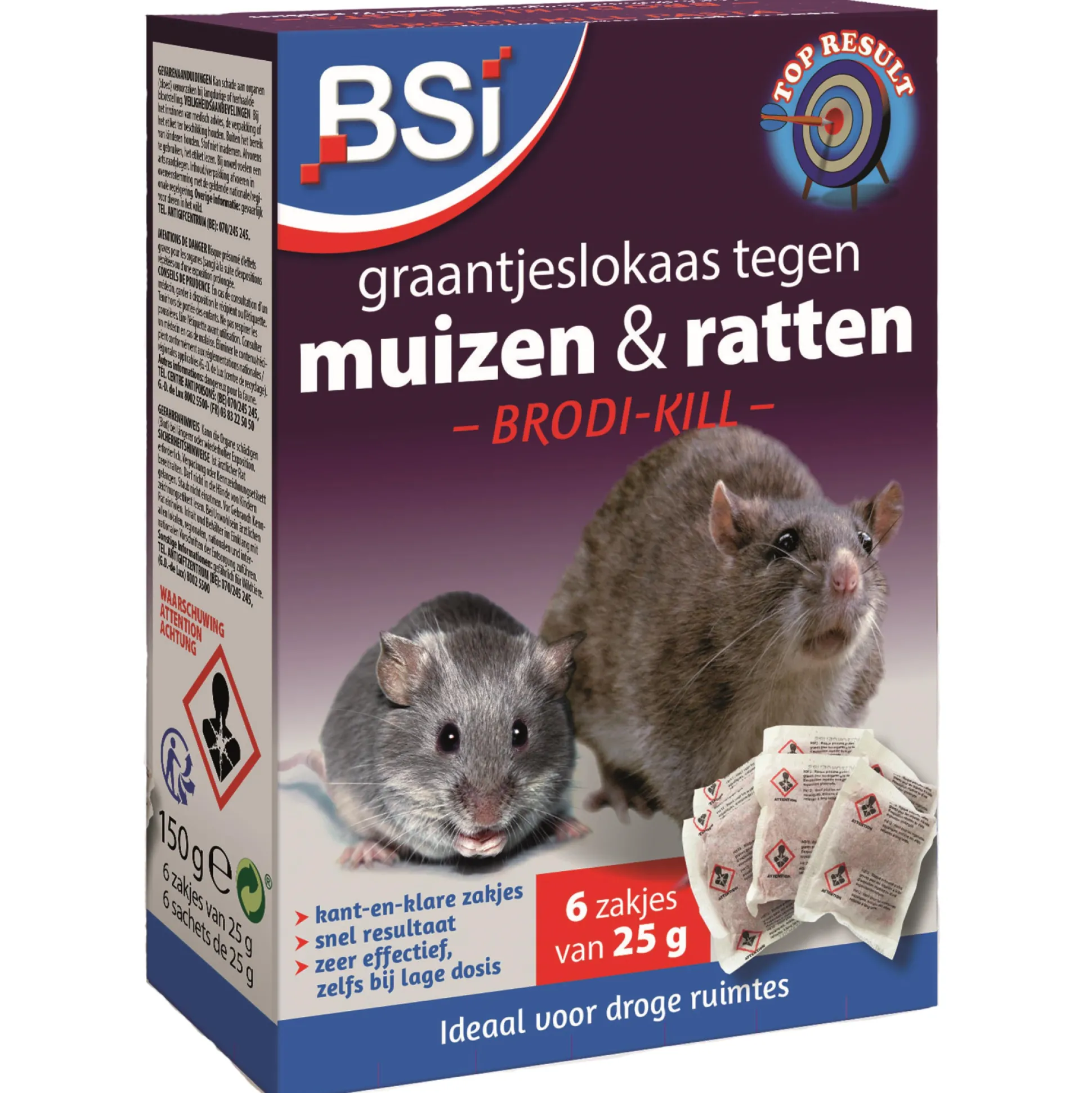 Graantjeslokaas tegen muizen en ratten Brodi-Kill