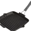 Grillpan met inklapbare greep 24 x 24 cm zwart