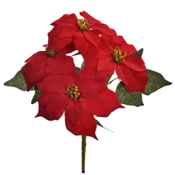 Grote kerststerbos x5 44cm rood