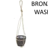 Hanging pot stripe bronze d15h14cm