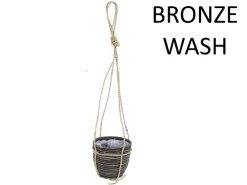 Hanging pot stripe bronze d15h14cm