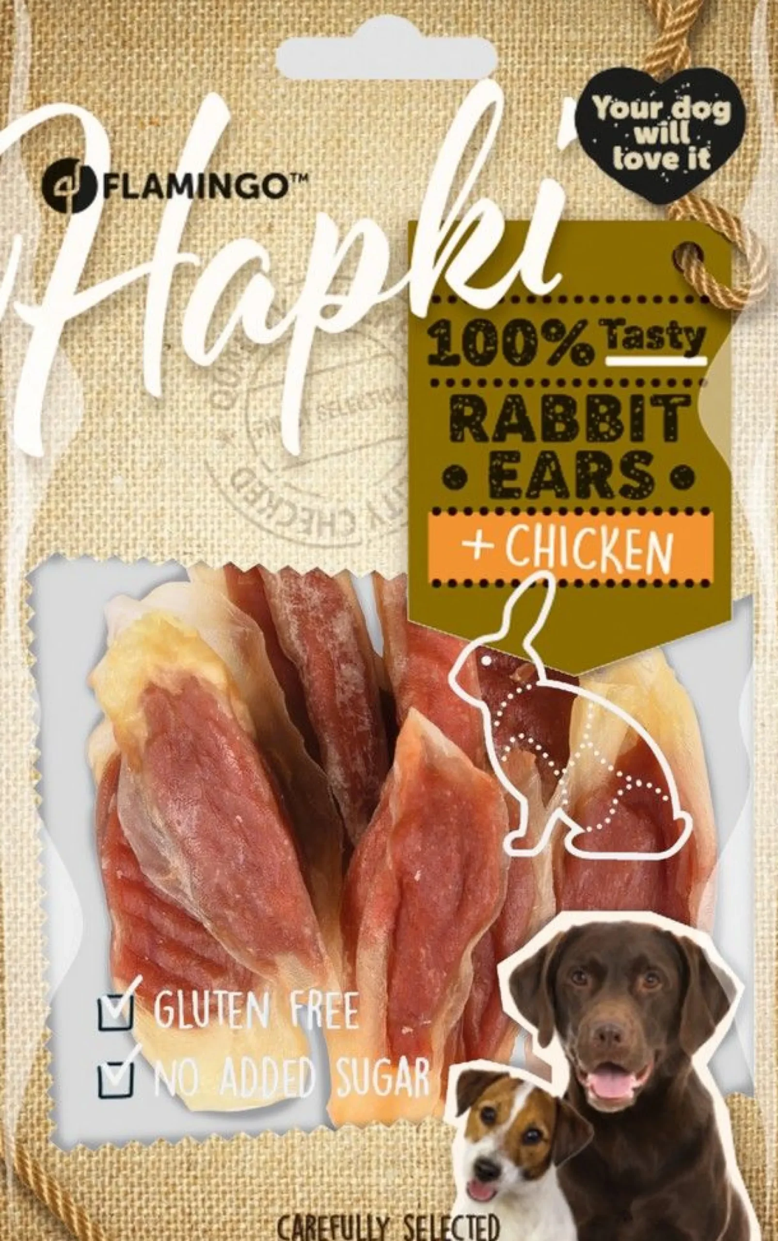 Hapki rabbit ear wrapped with chicken 85gr