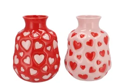 Heartbreaker rood/roze vaas 17x17x22