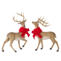 Herten met bontkraag en strik