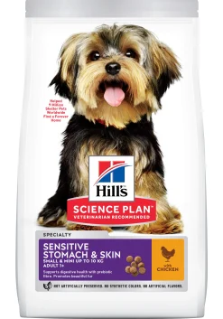 Hill's science plan adult sensitive stomach & skin small & mini hondenvoer kip 3kg