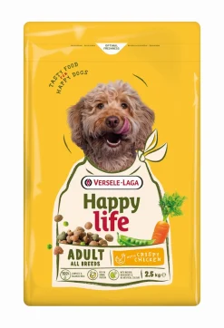 Hondenbrokken happy life adult met kip 2,5kg