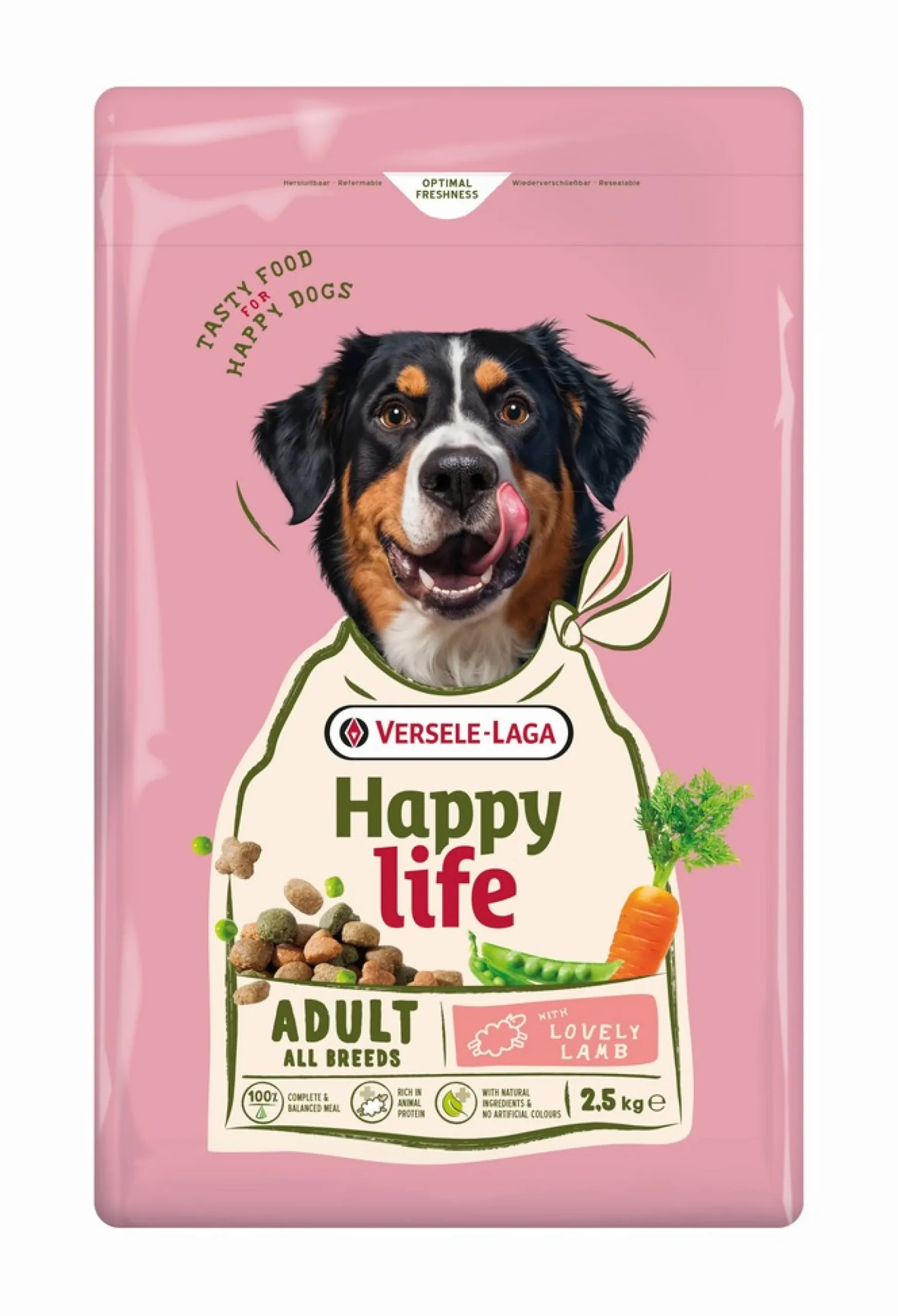 Hondenbrokken happy life adult met lam 2,5kg