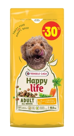 Hondenbrokken happy life adult chicken promo 12,5kg waarvan 3,75kg gratis