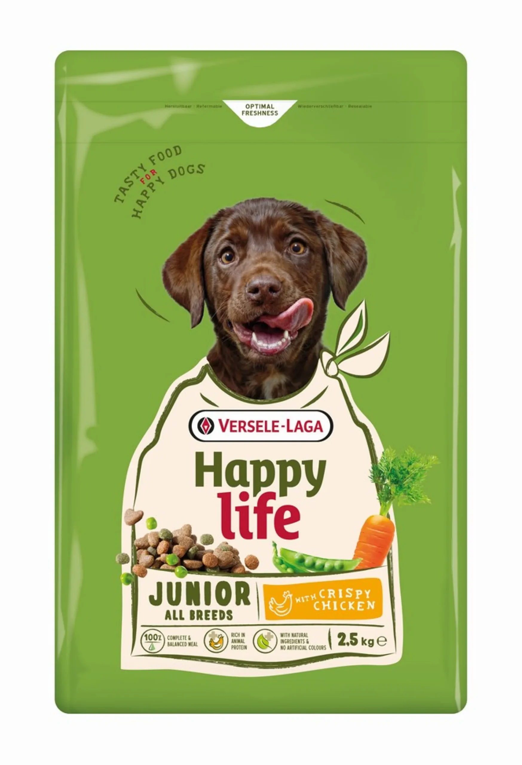 Hondenbrokken happy life junior met kip 2,5kg