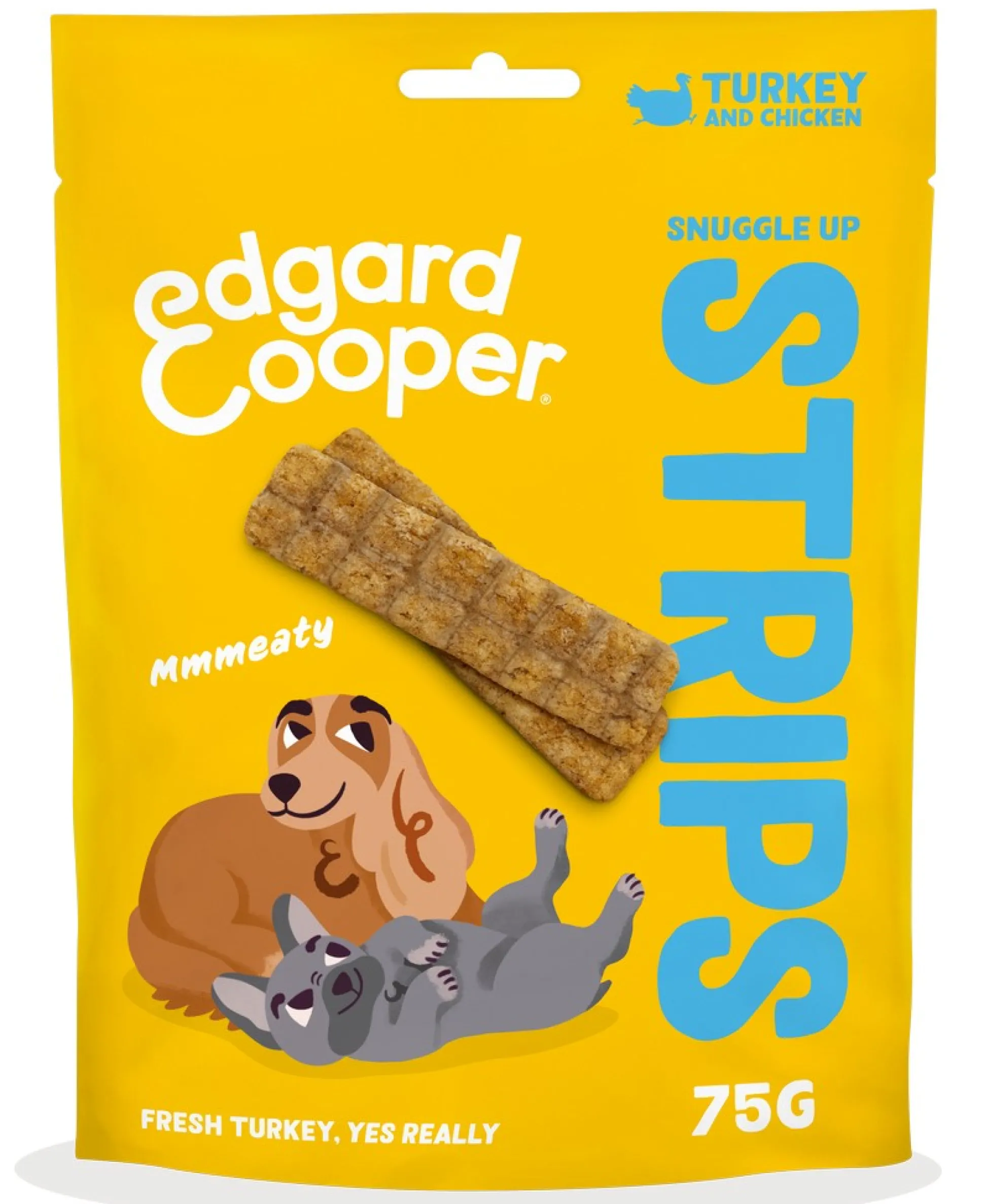 Hondensnack treats snuggle up strips met kalkoen en kip