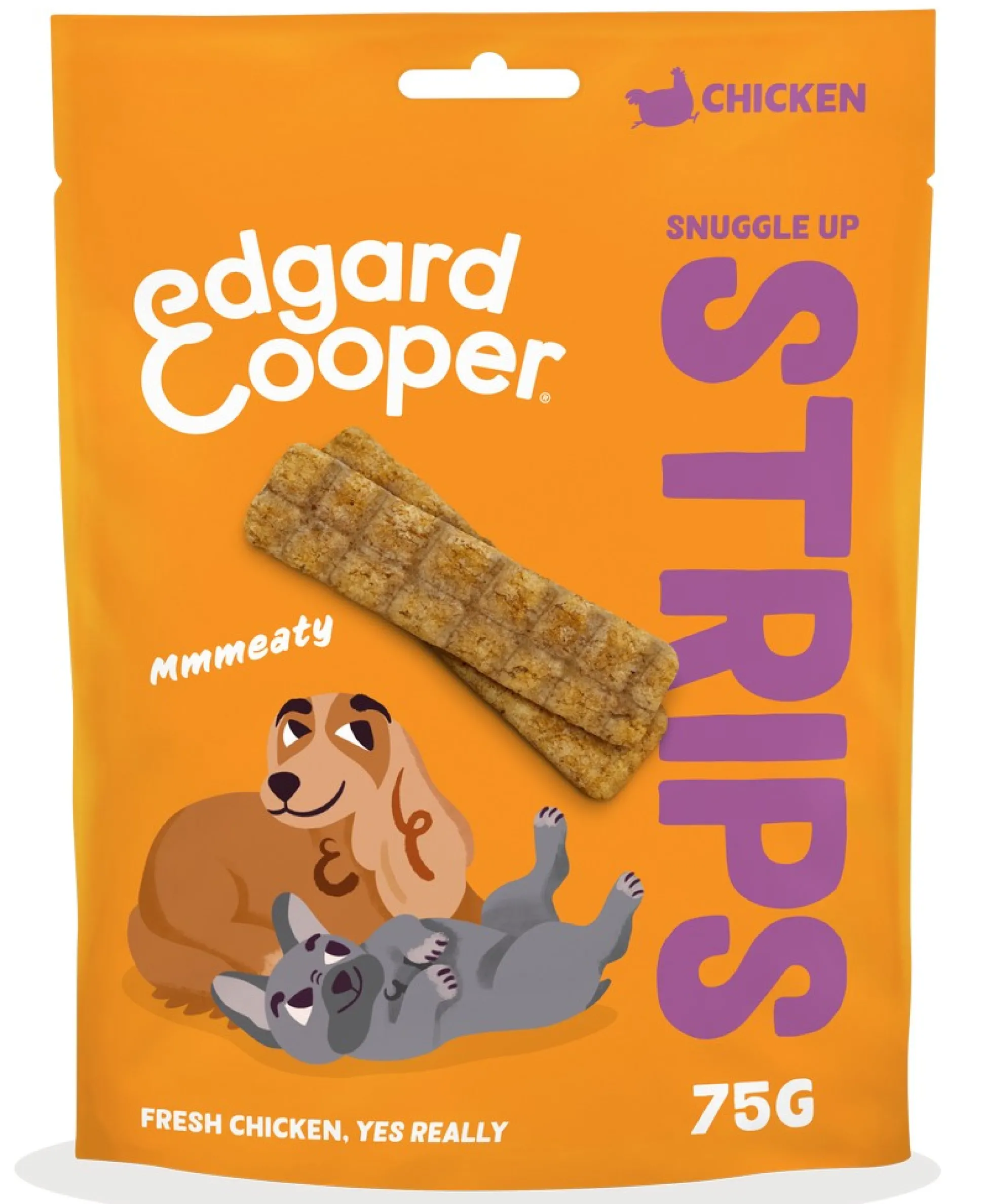 Hondensnack treats snuggle up strips met kip