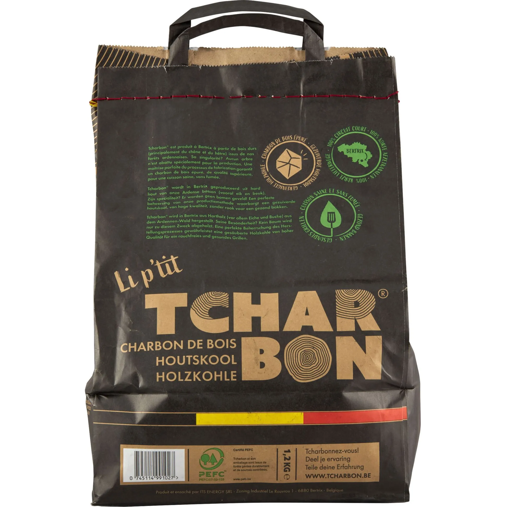 Houtskoolzak 100% belg 1,2kg