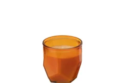 Kaars origami glas oranje 30u