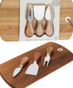 Kaasplank met 3 kaasmessen